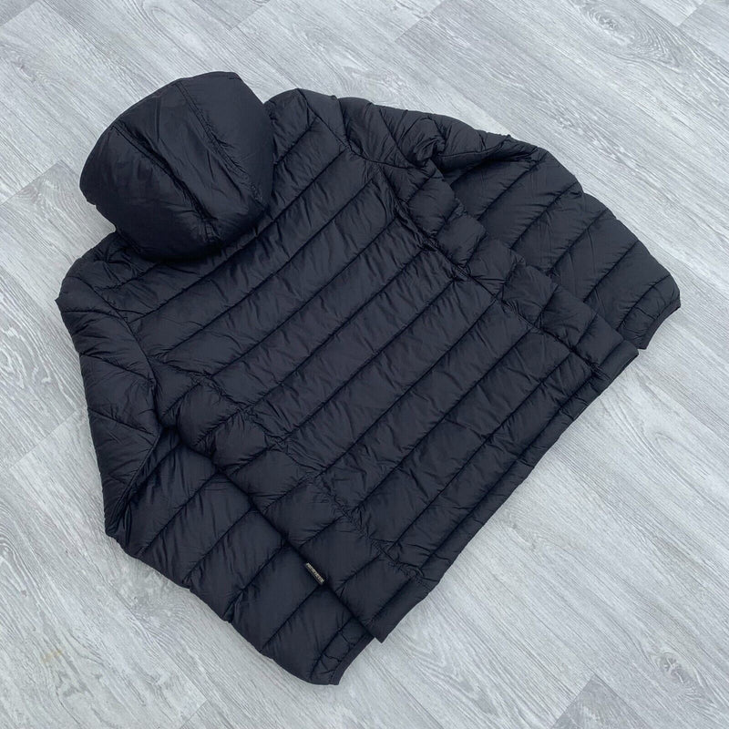 Napapijri Aka Baffle Zip Hooded Puffer Jacket Coat - Black