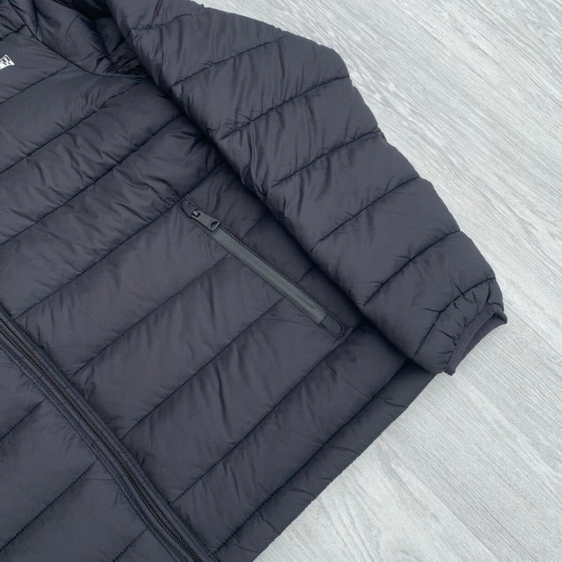 Napapijri Aka Baffle Zip Hooded Puffer Jacket Coat - Black