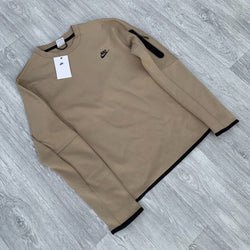 Nike Tech Fleece Crew Sweatshirt - Beige Khaki [CU4505-247]