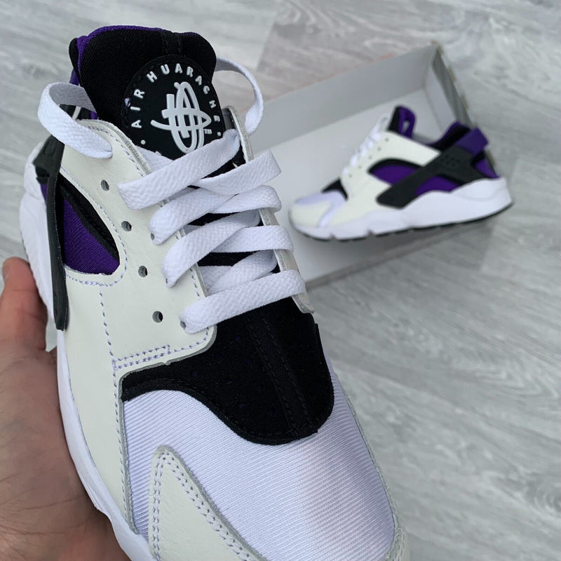 Nike Air Huarache Womens Trainers - White/Black/Purple [DH4439-105]