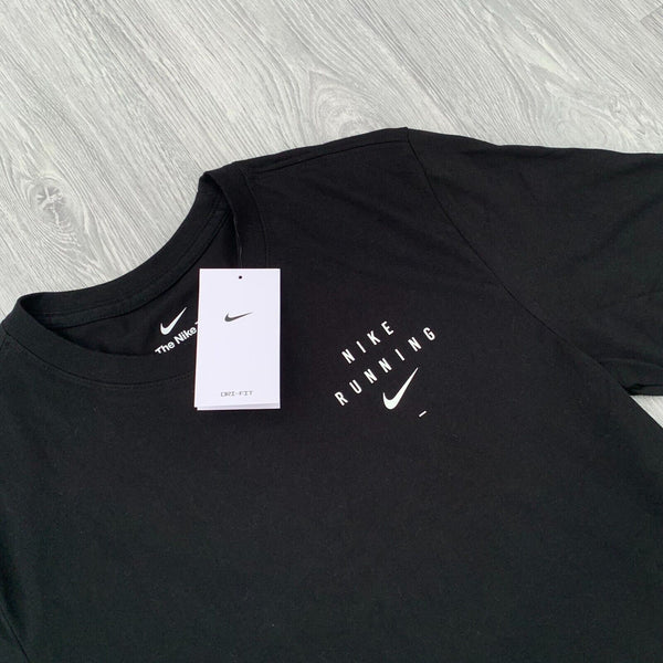 Nike Dri-Fit Run Division Short Sleeve Running Training Top - Black [DX2181-010]