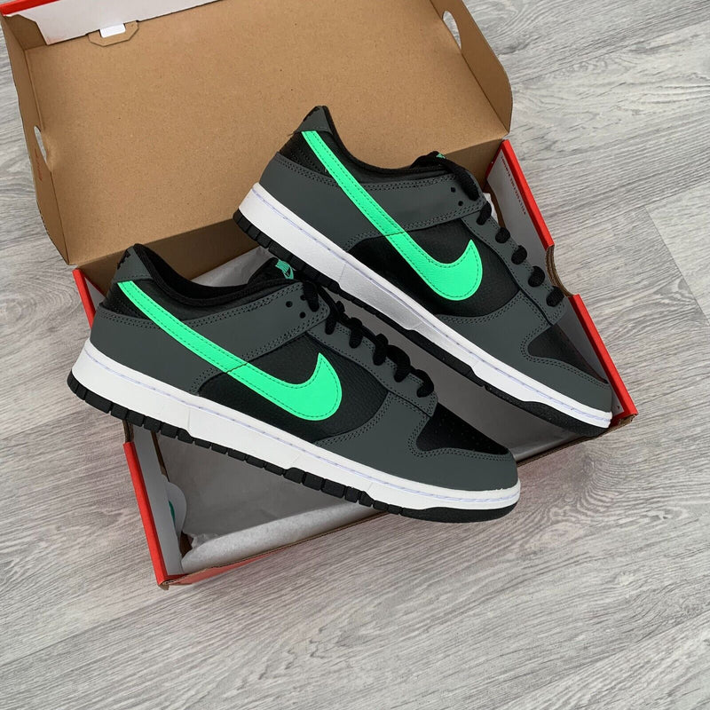 Nike Dunk Low Retro Trainers - Iron Grey/Green Glow [FB3359 001]